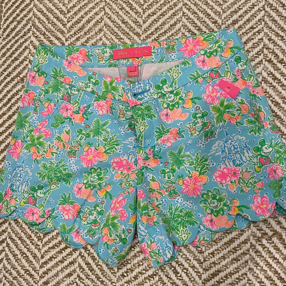 NWT exclusive Disney x Lilly Pulitzer Buttercup shorts size 0